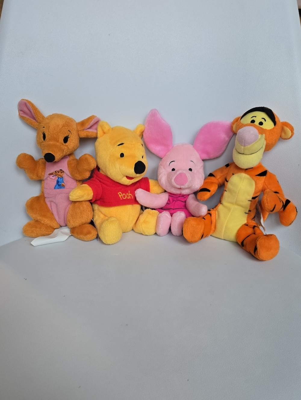 Mattel Winnie the Pooh Plush Set - Yellow, Pink, Orange, Tan